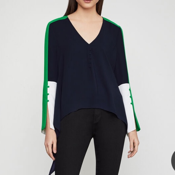 BCBG MAXAZRIA Asymmetric Colorblocked Top - Picture 4 of 6